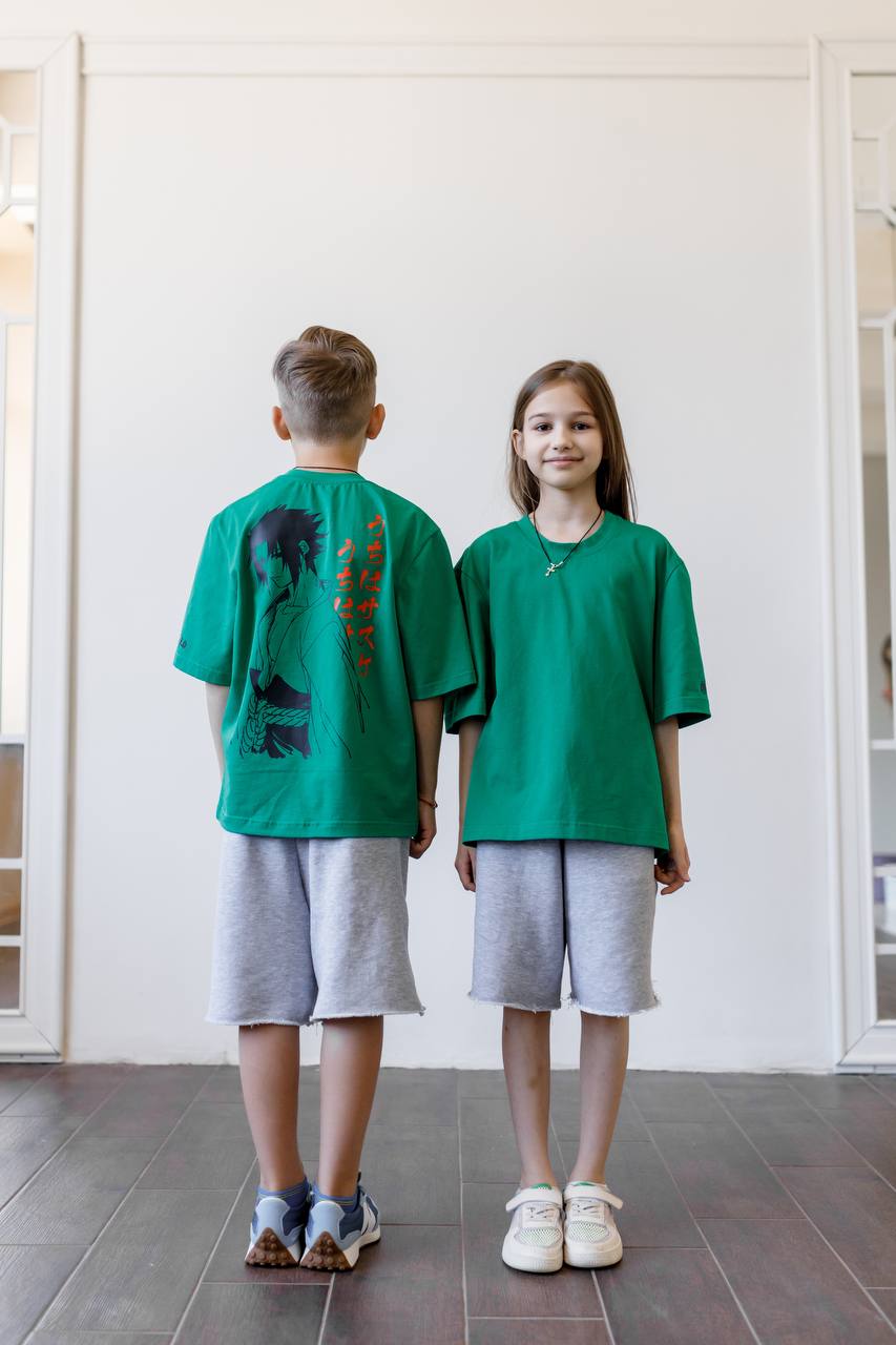 Дитяча оверсайз футболка для дівчат – Sasuke Uchiha