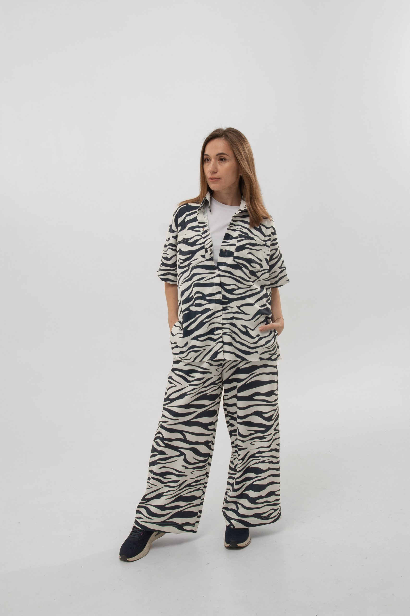 Жіночій літній костюм "Zebra", палаццо і сорочка