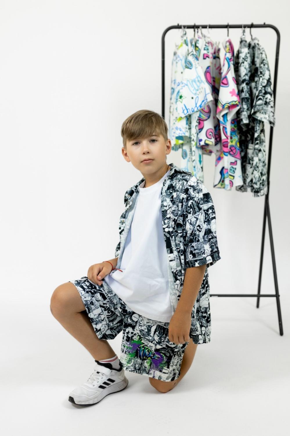 Літній костюм для хлопчиків "Anime", сорочка і шорти