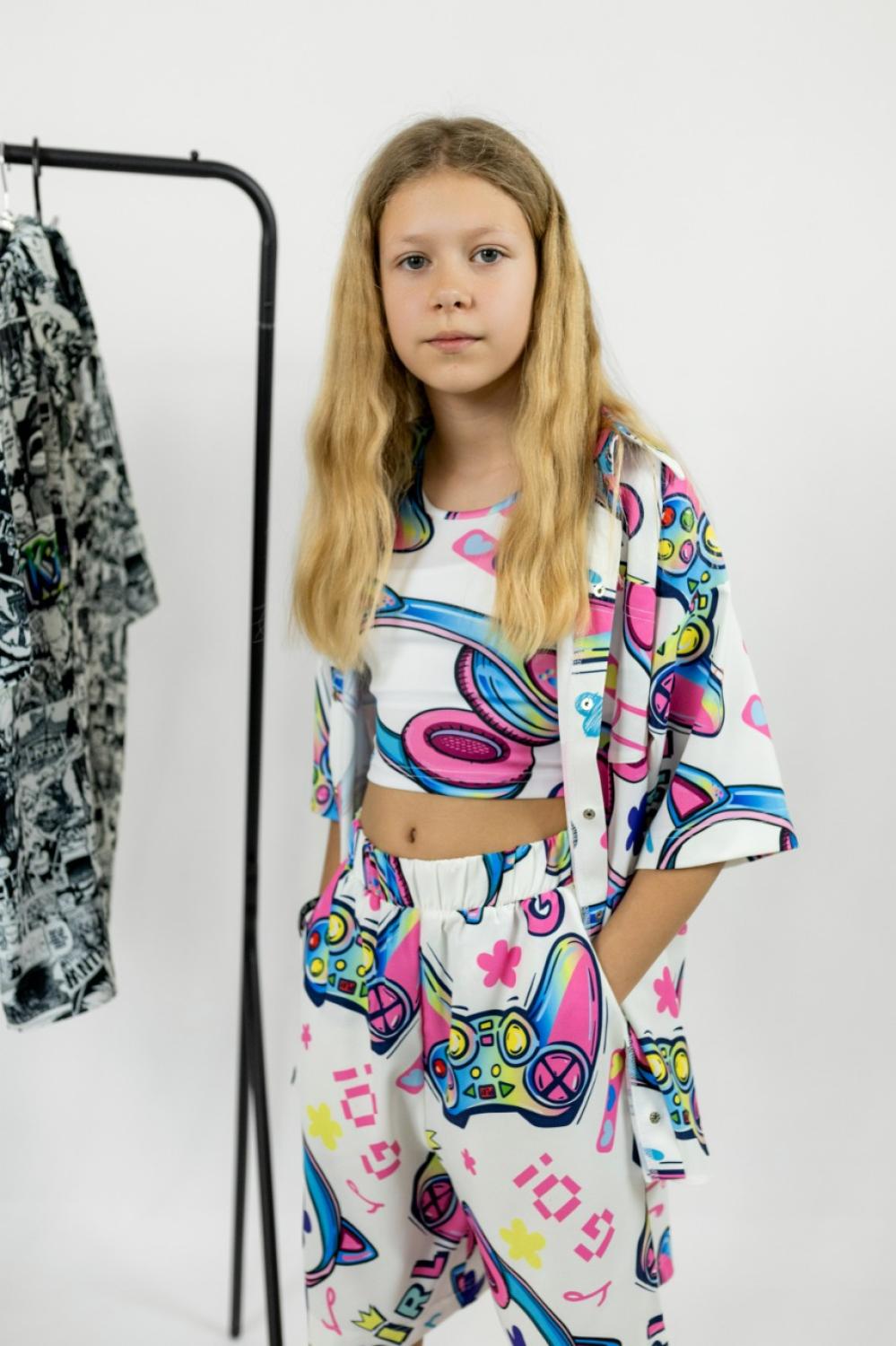 Літній костюм для дівчаток "Kitty", сорочка і шорти